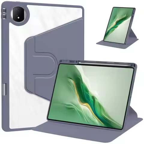 GEFENIS For Honor Magic Pad 2 Tablet Case 360 Rotating Acrylic Back Flip Stand Cover For Honor Magic