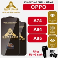 Black KK Tempered Glass for Oppo Oppo A74 / A94 / A95 full screen glass, Anti-fingerprint