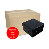 ยกกล่อง Anzens กล่องกันน้ำ บล็อกกันน้ำ กล่องพักสาย PVC สีดำ ขนาด 2x4 4x4