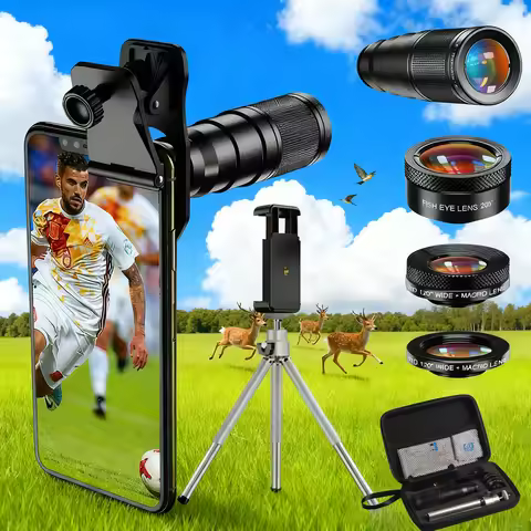 APEXEL Mini 22X Telescope Zoom Lens HD 4in1 Macro Wide Fisheye Lens Telephoto Lens Phone Camera Lens