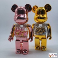 Bearbrick - "My First Bearbrick Baby" Series Pink-Gold Gear Joint Electroplate 400% 28cm Black-Gold Gold-Silver High Quality Anime Action Figures / Toy / GK / Collection / Gift