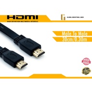 HDMI Cable Short HDMI Cable Male to Male Flat HDMI Cable 30cm / 0.30m  High Quality