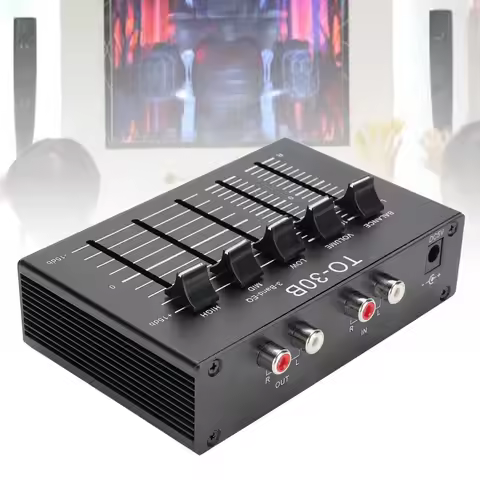 3 Band Equalizer 2 Channel Digital Sound Equalizer Balanced Volume Control Aluminum Alloy Low Noise