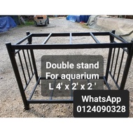 【Heavy Duty】L4' x 2'  Kaki Aquarium 2 Tingkat .Besi Tebal 1.2mm dan 1.6mm.(Utamakan Keselamatan).