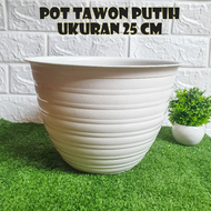 Pot bunga ukuran 25 cm / pot bunga cantik / pot hias / pot putih / pot tawon putih / pot tawon ukuran 25 cm / pot bunga murah / pot bunga plastik / pot tanaman / pot tanaman murah