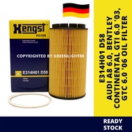 (E314H01 D58) HENGST OIL FILTER AUDI A8 6.0, BENTLEY CONTINENTAL GTI 6.0 '03, GTC 6.0 '06 OIL FILTER