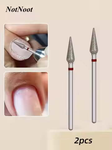 NotNoot 2pcs Diamond Cuticle Clean Nail Drill Bits Set, Under Nail Cleaner Manicure