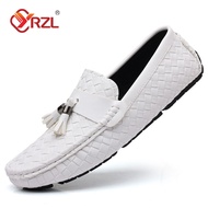 YRZL White Loafers Men Handmade Leather Loafers Shoes Slip on Casual Driving Flats Comfortable Moccasins Big Size 48 Men Shoes