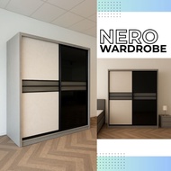 Nero Wardrobe | Almari Sliding Door Wardrobe Premium 8ft/9ft height