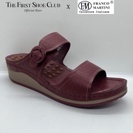 Franco Martini Ladies Women Comfortable Casual Massage Slip-On Mid Wedges Open-toe Sandal Shoe 8650-