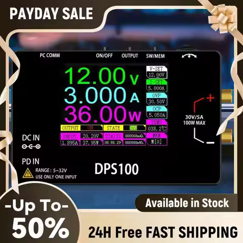 DPS100 Pocket Size Bench Switching 30V 5A 100W Programmable Voltage Regulator Power Supply DC LAB Su