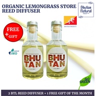 Organic Lemongrass Store Reed Diffuser Bundle 100mL Organic Bhutan Lemongrass Oil