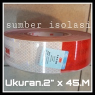 Baru 3M Scotchlite Reflective Merah-Putih Stiker Ukuran 2" X 45.M Lakban