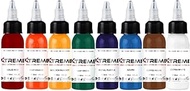 Xtreme Ink Old School Color Set - Retro Tattoo Ink Collection: Solid Red, Royal Purple, Azure, Gold 