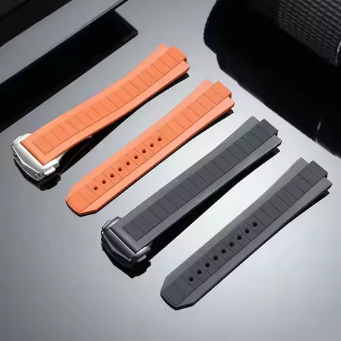 Fluororubber Strap For Omega Seamaster Planet Ocean 600M 217.32.42,217.30 Diving Watch Band FKM Rubb
