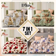 Cadar 7D siap comforter 7in1 set bedsheet with comforter 1200 tc floral