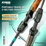 CEMREO 3-Piece Fishing Rod Spinning/Casting Type 5.2ft/5.6ft/6ft UL Solid Carbon Rod Tip Trout Rod M