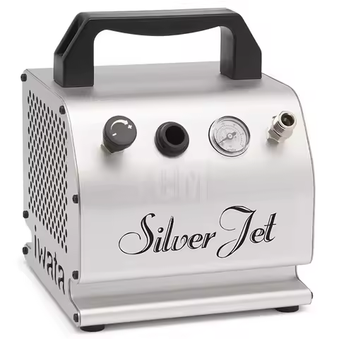 Portable Iwata IS50 SH Silver Jet 110-120V Airbrush Compressor Used for Artistic Painting Body Paint