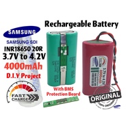 Rechargeable Samsung 18650 1S2P Battery 4000mAh 3.7v 4.2V With Protection Board BMS 6A Battery Cell 