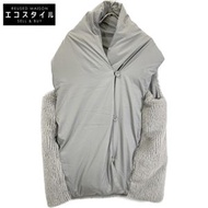 Cyan Tokyo 404261 灰色尼龍披肩式毛皮拼接羽絨背心 F