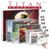 Acrylic Clear Magnetic Photo Frame Free Standing 2R, 3R, 4R, 5R, 6R, A5, A4 Size Display Photo Stand