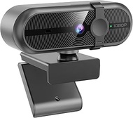 MOERTEK 1080P Webcam for PC, Webcam with Mic, Auto Light Correction, 90° Wide Angle, Built-in Privac