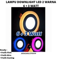 2 Color LED Downlight 6+3 Watt Round / Square