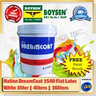 CODNEW✗❖❐Boysen Nation Dreamcoat N-1540 Flat Latex White 1liter | 4liters | 16liters with free Paint