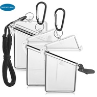 3 Pack Waterproof Id Card Badge Holder Case with LanyardClear Waterproof Card Holder Lanyards for Id