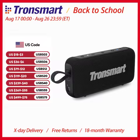 Tronsmart Trip 2 Speaker Wireless Bluetooth Portable Speaker with Enhanced Bass, IPX7 Waterproof, 20
