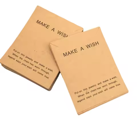 50pcs Kraft Paper Jewelry Packaging Cards Make a Wish 9*7CM fit Necklace Bracelet Gift Package Label