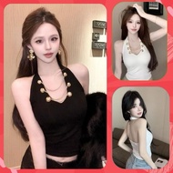 Deep V-Neck Camisole Shirt with Chains – Shape-Lifting Foam | Pozip Elastic Fabric Type 1 | White/Bl