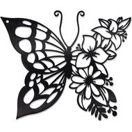 EZ4ENCE Butterfly Decoration Wall Art Boho Home Decor Hanging Appearance Metal Flower for Bedroom Li