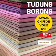 [Supplier] Bawal Chiffon Voile Bidang 50 Borong - Supplier tudung borong