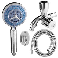 Hand Shower 1 Set Kran+Selang Kamar Mandi Bahan Stainless Dan Abs Chrome HS-76 + G-6 + JS-20