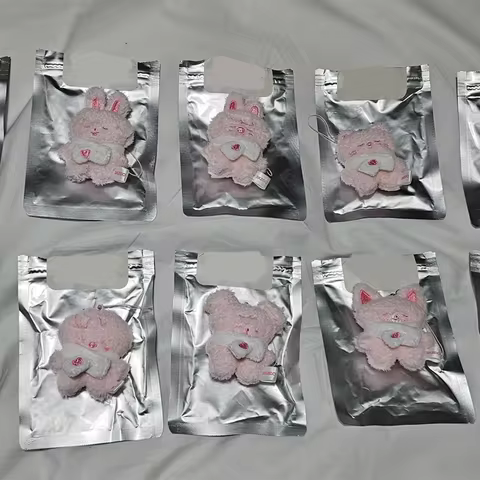 Pink Strawberry Mini Scarf Plush Keychain SKZOO Stray Kids Cartoon Animal Pendant Bangchan Felix K-P