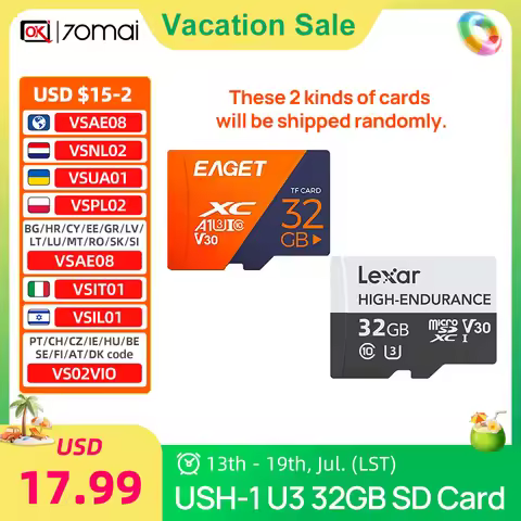 Lexar High Endurance 64GB Micro SD Memory Card USH-1 U3 Max 100MB/S Waterproof TF Card for 70mai 4K 