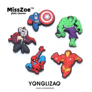 Miss Zoe Jibitz Captain America shoe buckles Hulk shoe accessories