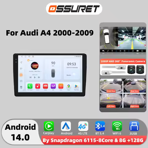 6115 Android Car GPS radio for Audi A4 2000 - 2009 S4 B6 B7 RS4 Multimedia Video player 2DIN Carplay
