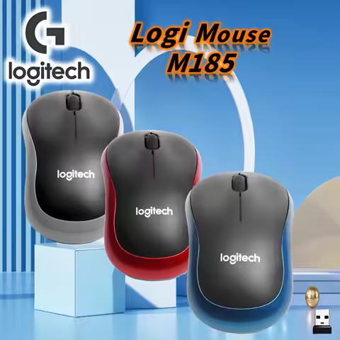 Logitech M185 Quiet Wireless Mouse, 2.4GHz USB, Compatible with PC/Mac/Laptop Power-saving, Ambidext