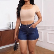 2026 Spring Ready Stock Supply Europe America Amazon AliExpress ebay Blue High Waist Denim Shorts Wo