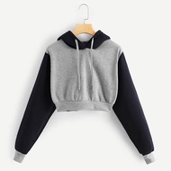 Hoodie Crop Kombinasi Warna Bigsize Jumbo Oversize Sz M-3XL (XXXL ) | Jaket Cewek Wanita Kupluk Kore