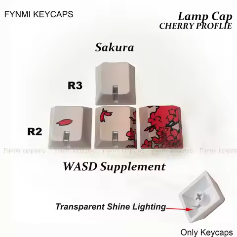 Fynmi WASD 4 keys Cherry Profile Lamp Cap South Shine Transparent Lighting PBT Dye-Sublimation Keyca