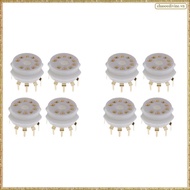 [K O G X] 8PCS Ceramic 9 Pin Gold PCB Vacuum Tube Socket for 12AX7,12AT7,12AU7,ECC83,ECC82,E88CC, 69
