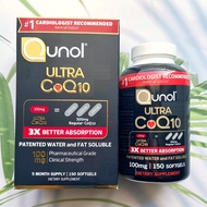 คิวเทน Ultra CoQ10 100 mg 150 Softgels (Qunol®) 3x Better Absorption Q10 Patented Water and Fat Solu