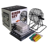 Traditional Bingo Lotto Lottery Family Bingo Game Set - Cage Balls Cards Counters Party Bingo Game L