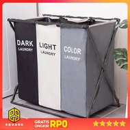 X Shape Dirty Clothes Storage Basket Laundry Bag Three Grid - NE430 Original 99 Square