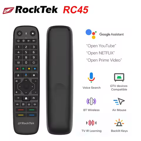 RockTek RC45 Wireless Voice Remote Compatible with Google TV Device RockTek G2 GX1 GT1 TV Box GB1 GS
