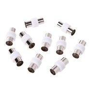 10 Pcs RF Antenna FM TV Coaxial Cable TV PAL Female To Female Adapter Connector