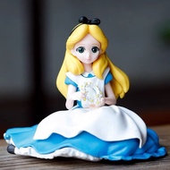 11cm Alice in Wonderland Sitting Position Alice Maid Skirt Garland Q Version Decoration PVC Action F